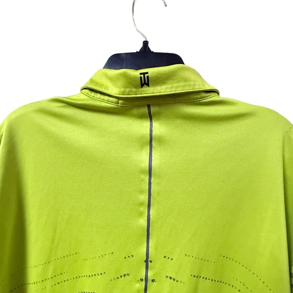 Tiger Woods Nike Golf Dri-Fit Mens Lime Green Polo Shirt Size Medium READ - Picture 7 of 13